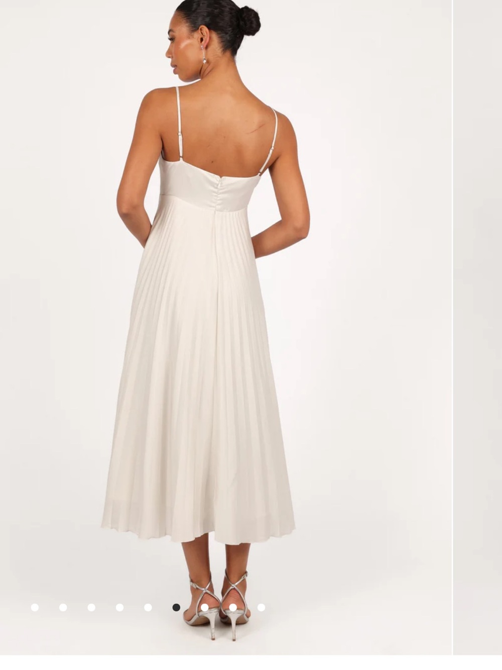 Petal & Pup White Pleated Spaghetti-Strap Maxi Dress - Picture 3 of 4